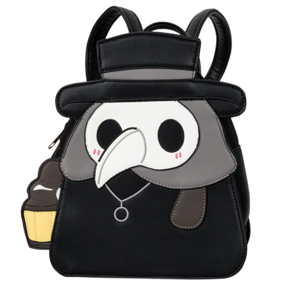 Black and White Plague Doctor Mini Backpack